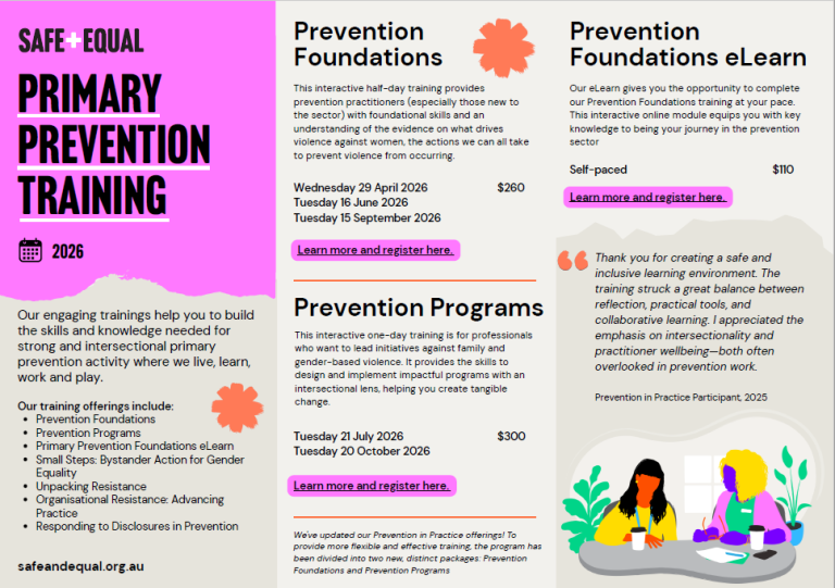 Preventative Event Prevention training and events | Safe and Equal