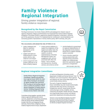Family Violence Regional Integration Factsheet