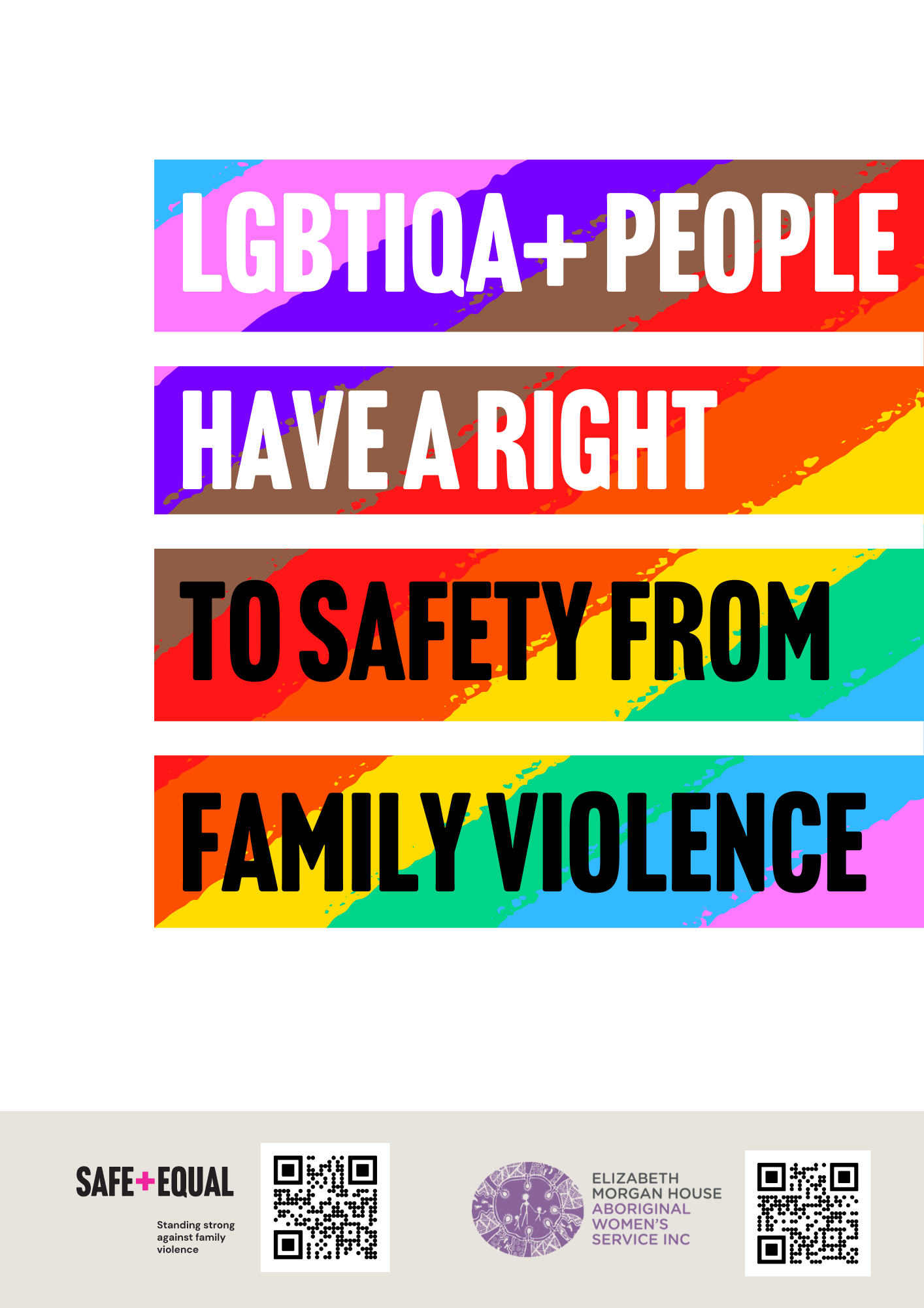 LGBTIQA+ people have a right to safety from family violence A3 poster