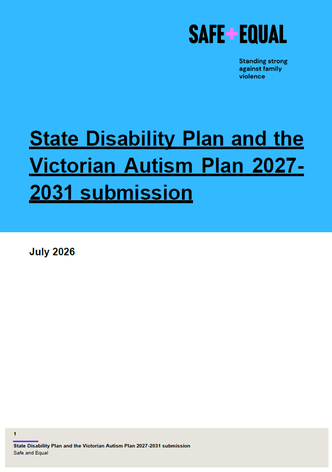 State Disability Plan and the Victorian Autism Plan 2027-2031 submission